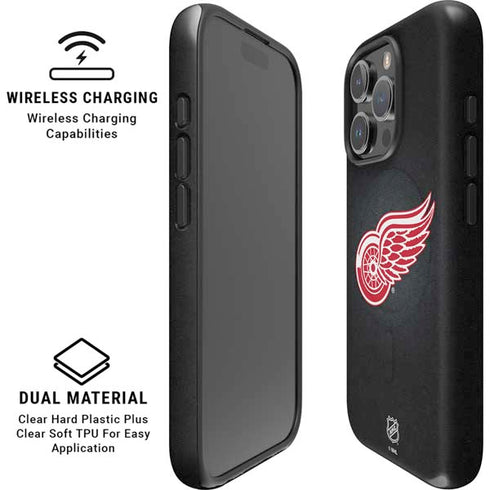 NHL Detroit Red Wings Black Background iPhone 16 Pro Magsafe Impact Case